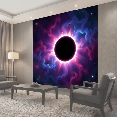 Фотообои Космическое затмение с ярким свечением