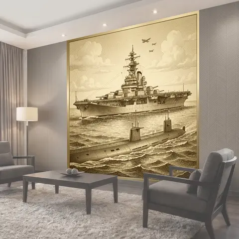 Фотообои Авианосец и подводная лодка