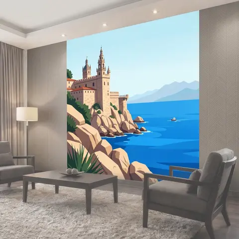 Фотообои Средневековый замок у моря