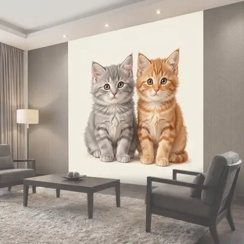Фотообои Два пушистых котёнка