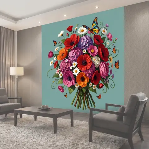 Фотообои Яркий букет полевых цветов