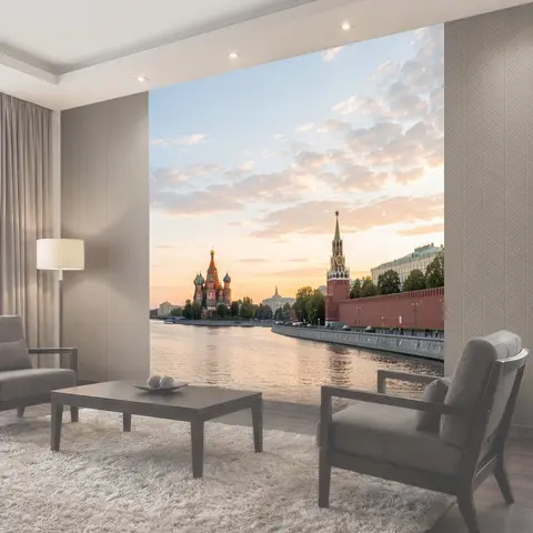Фотообои Москва на закате у реки