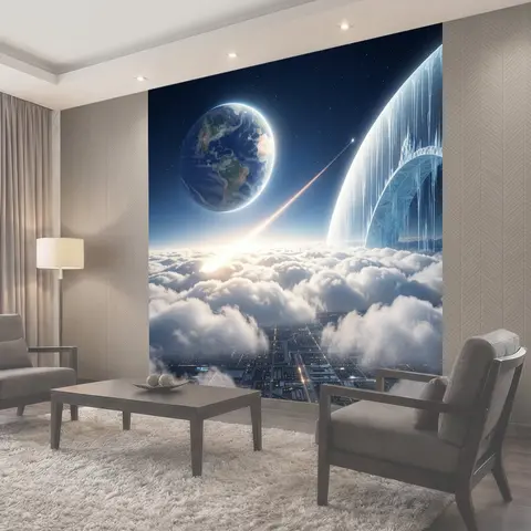 Фотообои Космический пейзаж с Землей