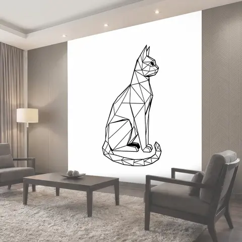 Фотообои Геометрический силуэт сидящей кошки