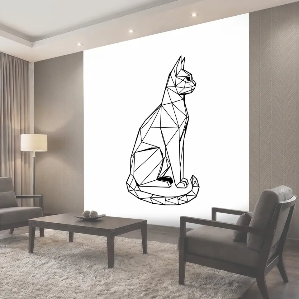 Фотообои Геометрический силуэт сидящей кошки