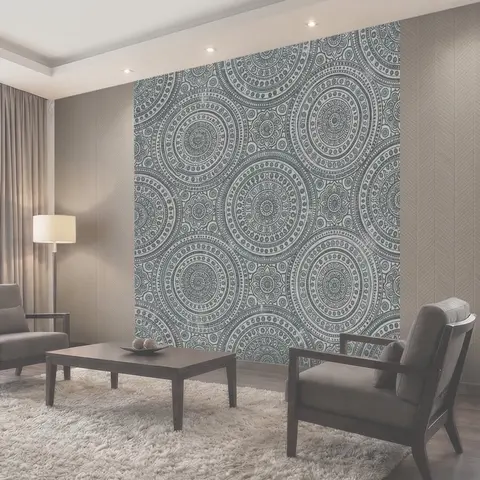 Фотообои Бирюзовые мандалы в круговом узоре