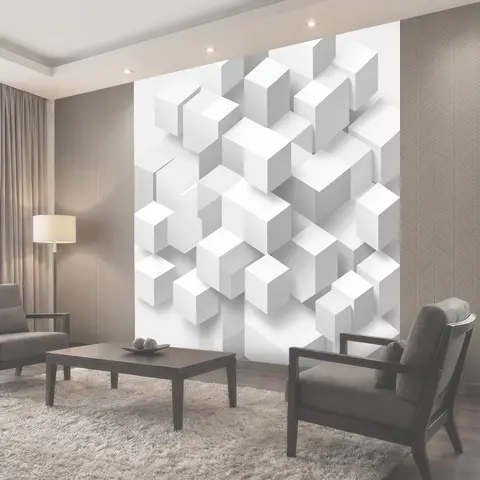 Фотообои 3D-коробки и кубы в градациях