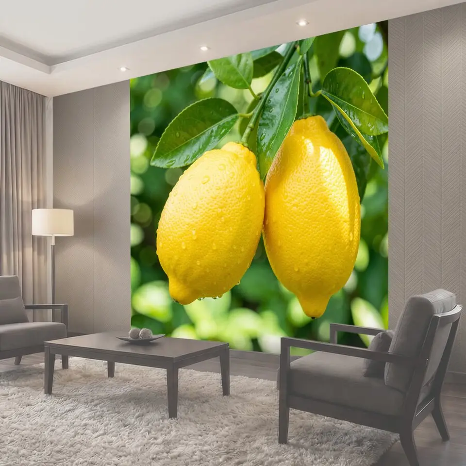 Фотообои Спелые лимоны на ветке