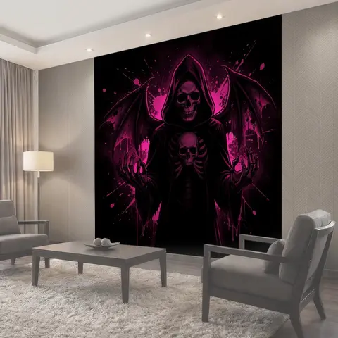 Фотообои Смерть в капюшоне с черепами