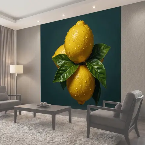 Фотообои Цитрусы с зелеными листьями