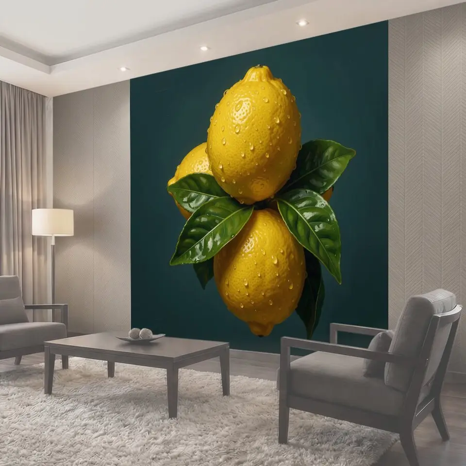 Фотообои Цитрусы с зелеными листьями