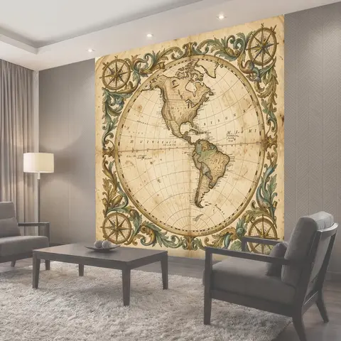 Фотообои Старинная карта Америки