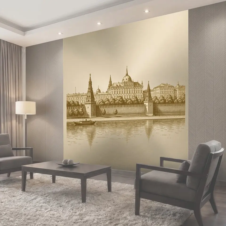 Фотообои Московский Кремль у реки