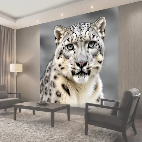 Фотообои Внимательный снежный барс животные