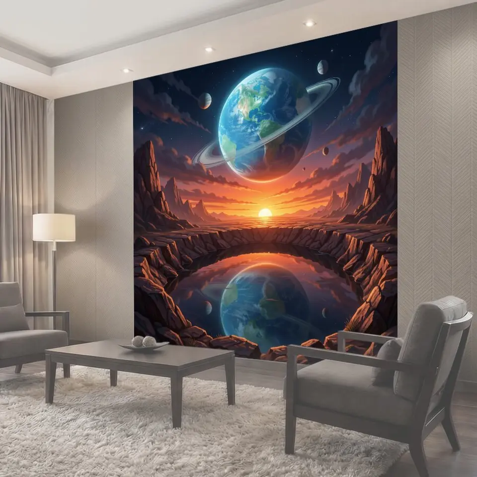 Фотообои Космический пейзаж с планетой