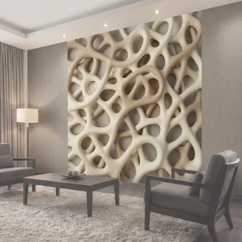 Фотообои Абстрактная бежевая 3D-сетка