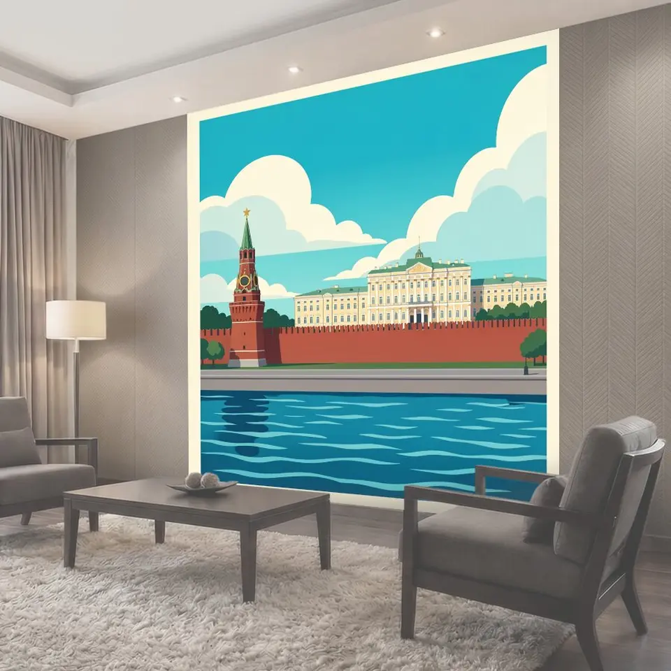 Фотообои Кремль и набережная у реки
