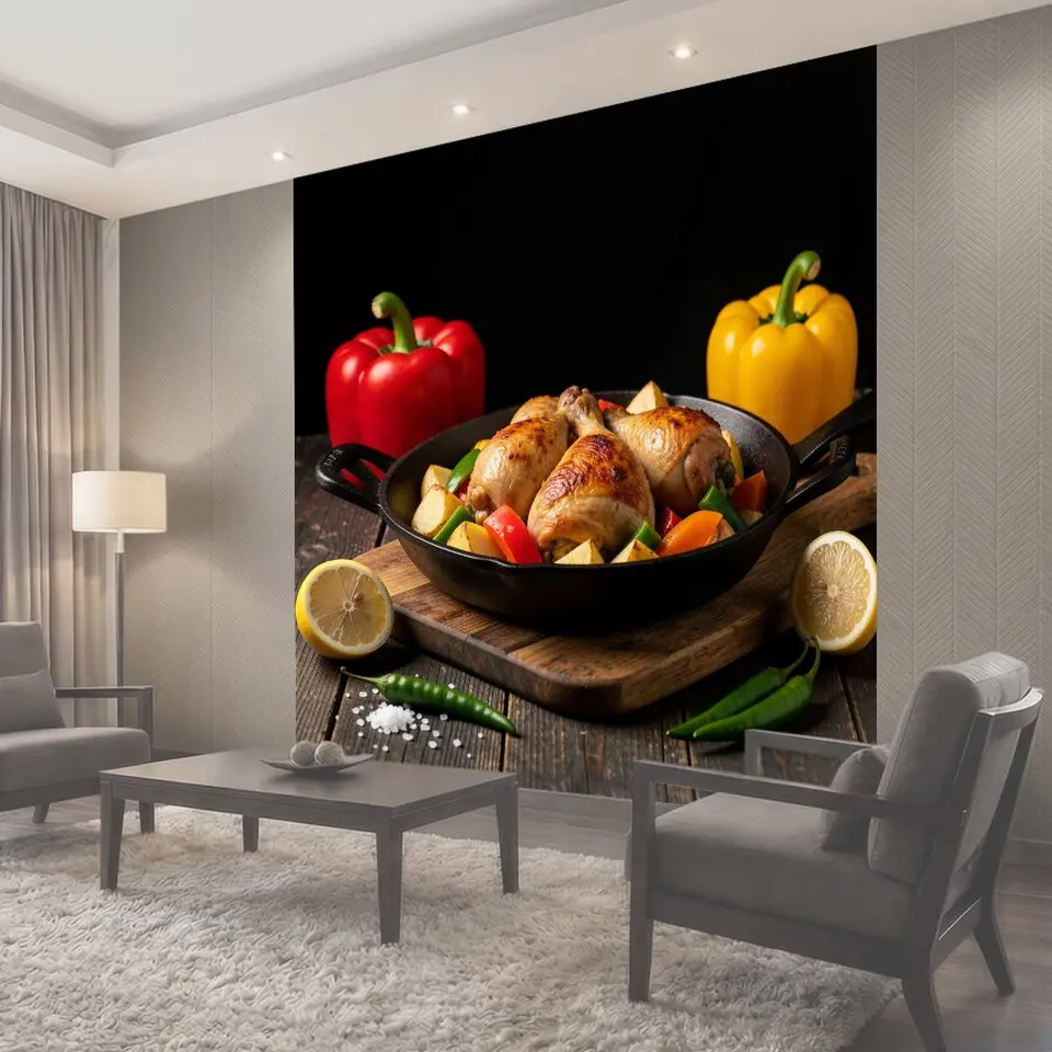 Фотообои Жареные куриные ножки с овощами