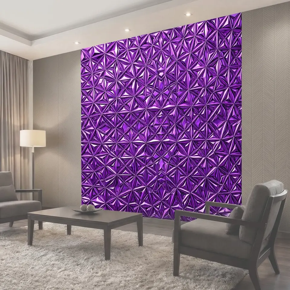 Фотообои Фиолетовый 3D-паттерн из граней