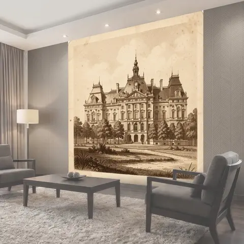 Фотообои Старинный дворец с башенкой
