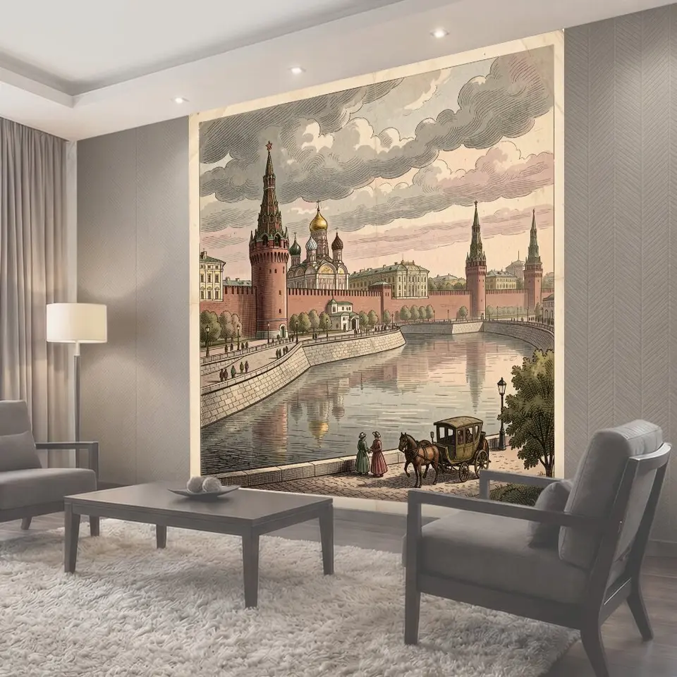 Фотообои Московский Кремль у реки