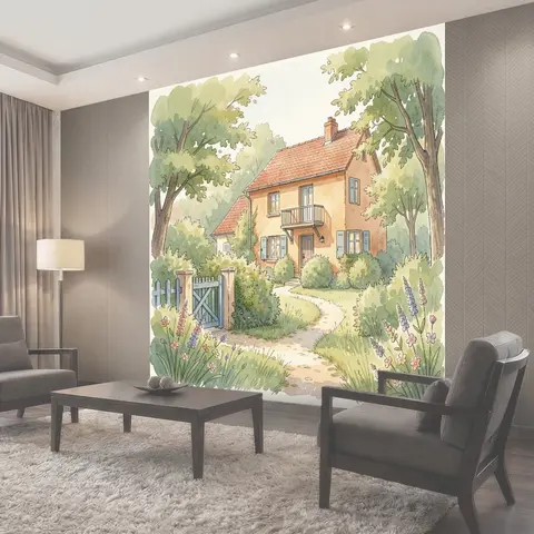 Фотообои Уютный дом в саду