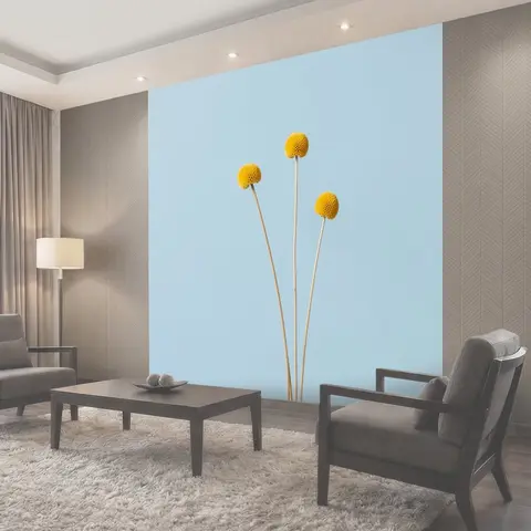 Фотообои Три желтых шаровидных цветка
