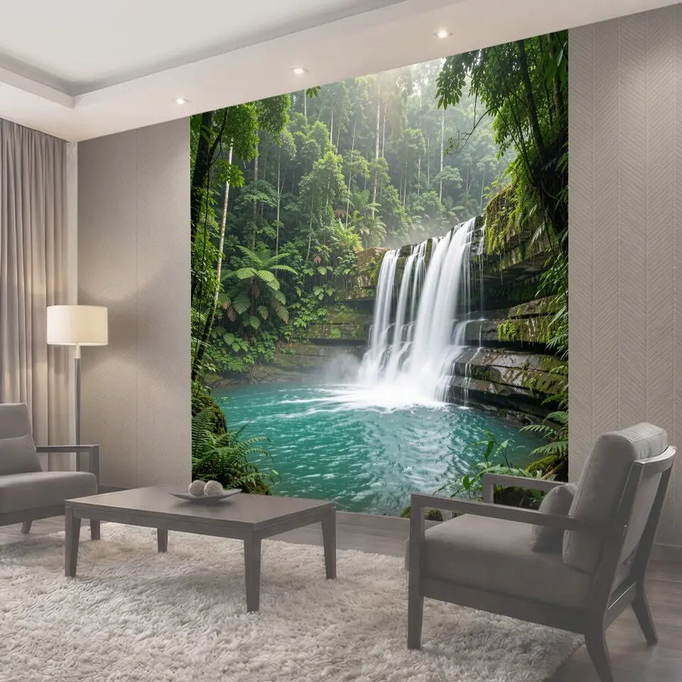 Фотообои Тропический водопад в джунглях