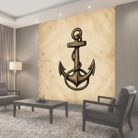 Фотообои Якорь с морским канатом