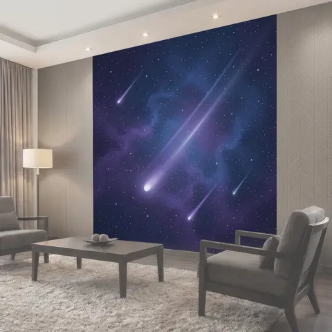 Фотообои Космические кометы и звезды