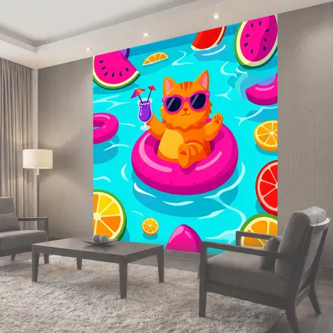 Фотообои Рыжий кот на круге