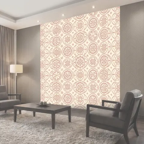 Фотообои Пудровые цветочные медальоны