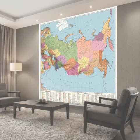 Фотообои Старинная карта России с регионами