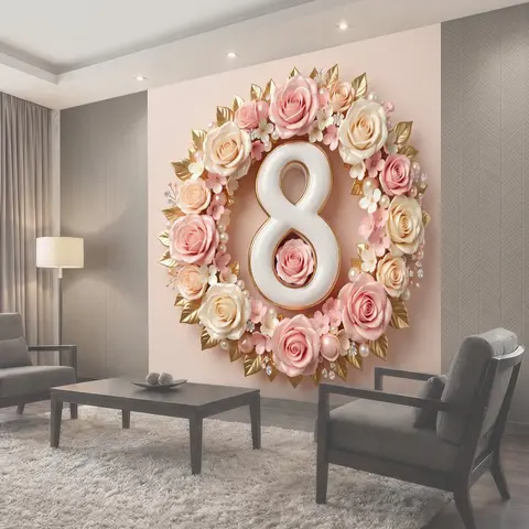 Фотообои Цифра 8 из роз