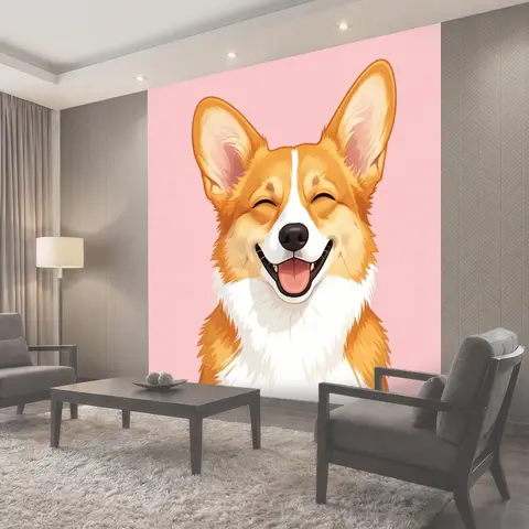 Фотообои Улыбающийся щенок корги