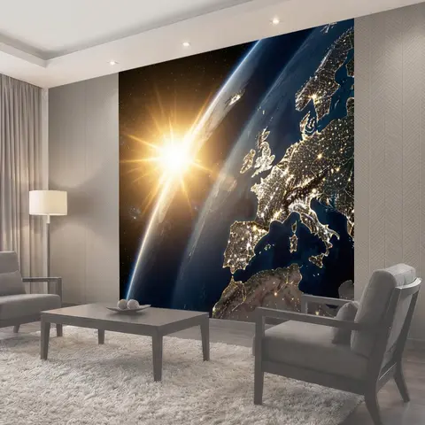 Фотообои Земля над Европой из космоса