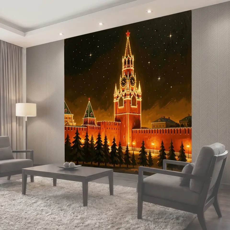 Фотообои Кремлёвская башня в ночи
