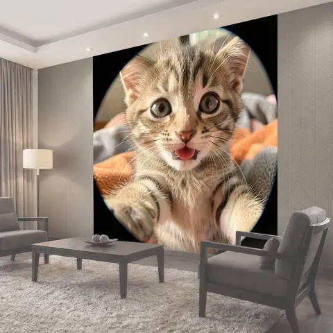 Фотообои Милый котёнок крупным планом