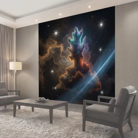Фотообои Космическая туманность среди звезд