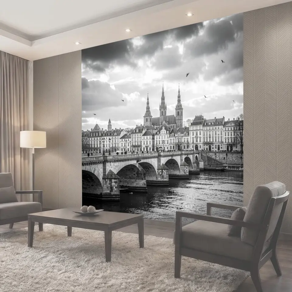 Фотообои Старинный мост и готические шпили