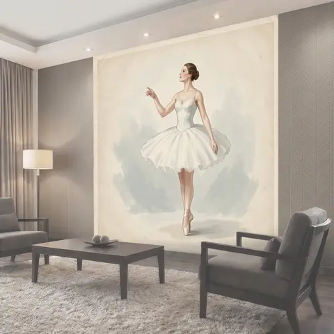 Фотообои Балерина в белом tutu