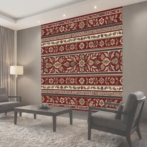 Фотообои Цветочный орнамент с меандром