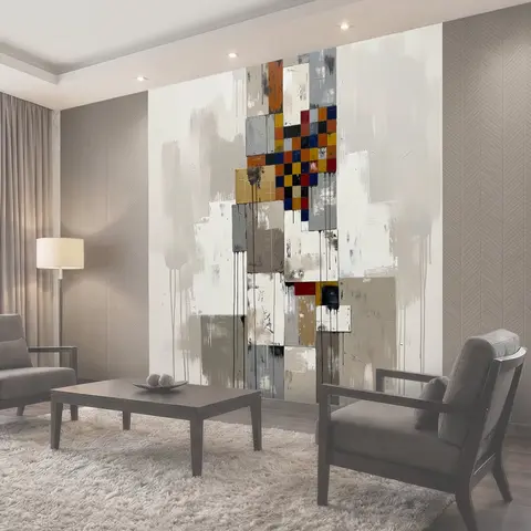 Фотообои Абстракция с цветными квадратами
