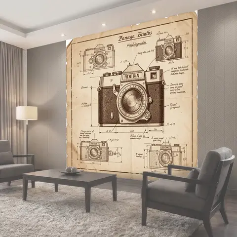 Фотообои Винтажные чертежи фотоаппарата