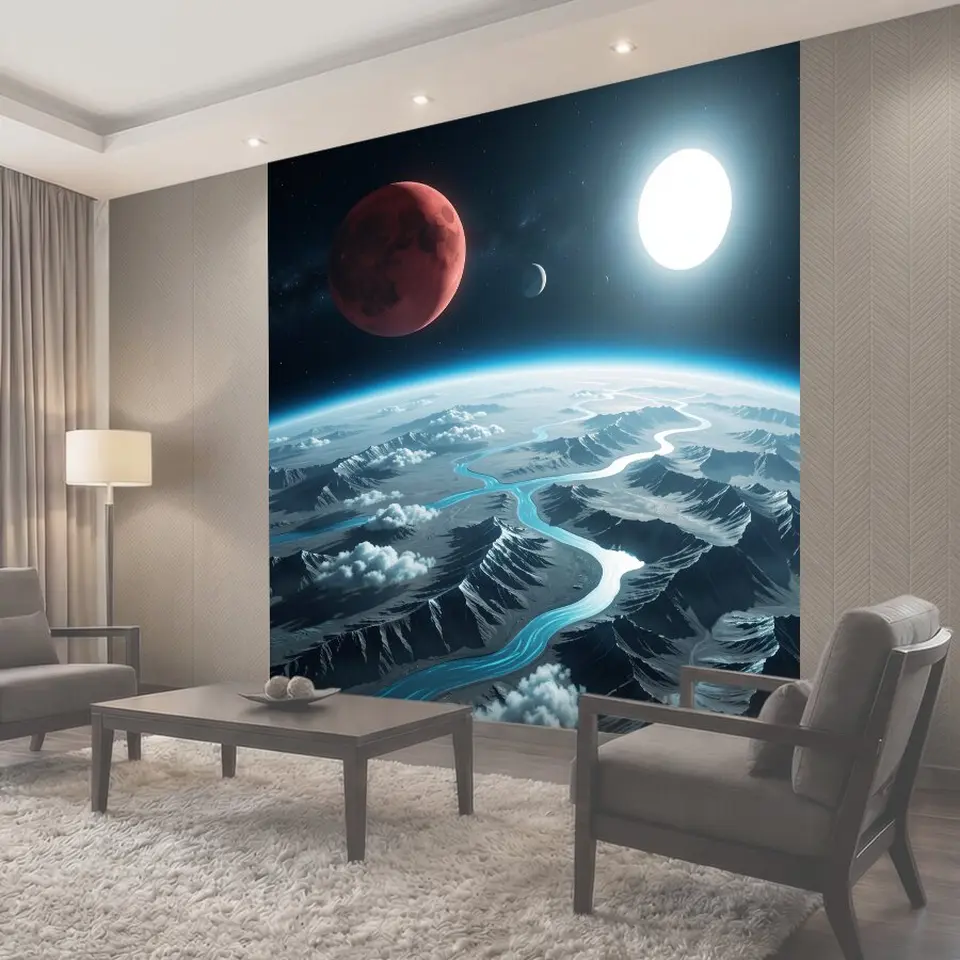 Фотообои Фантастический космический пейзаж с реками