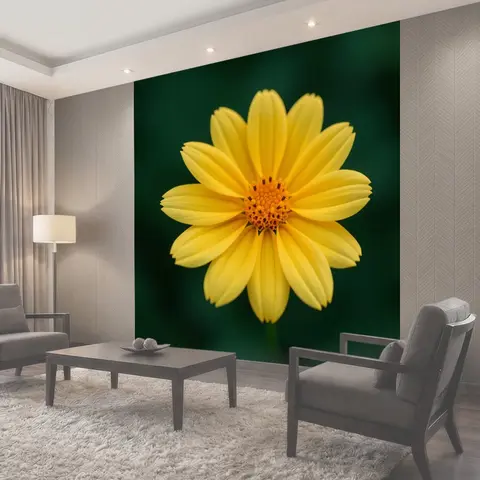Фотообои Желтый цветок крупным планом