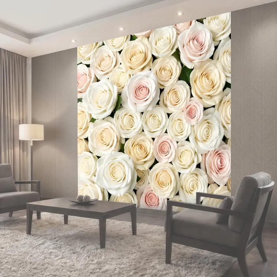 Фотообои Нежные розы пастельных оттенков