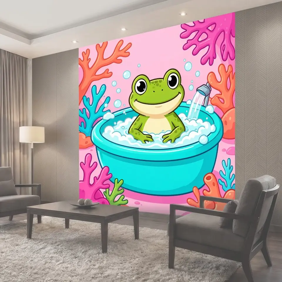 Фотообои Лягушка в джакузи среди кораллов