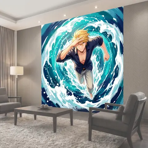 Фотообои Аниме парень в водовороте