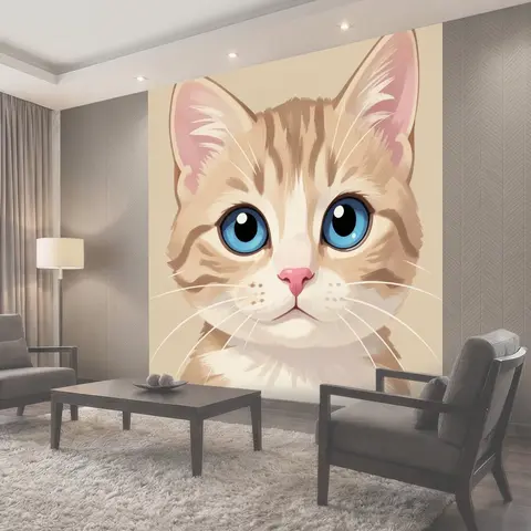 Фотообои Милый котенок с большими глазами